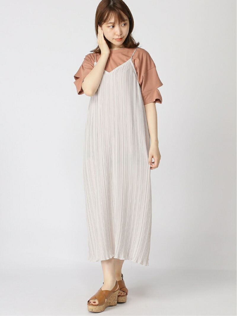 楽天市場 Rakuten Fashion プリーツキャミop Pageboy ページボーイ ワンピース キャミワンピース グレー ブラック ブラウン 送料無料 Pageboy
