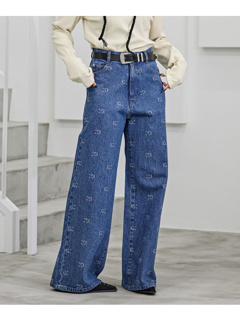 【SALE／16%OFF】PBロゴプリントデニム PAGEBOY ページボーイ パンツ ジーンズ・デニムパンツ ブルー ブラック【RBA_E】【送料無料】[ Fashion] 7,810円