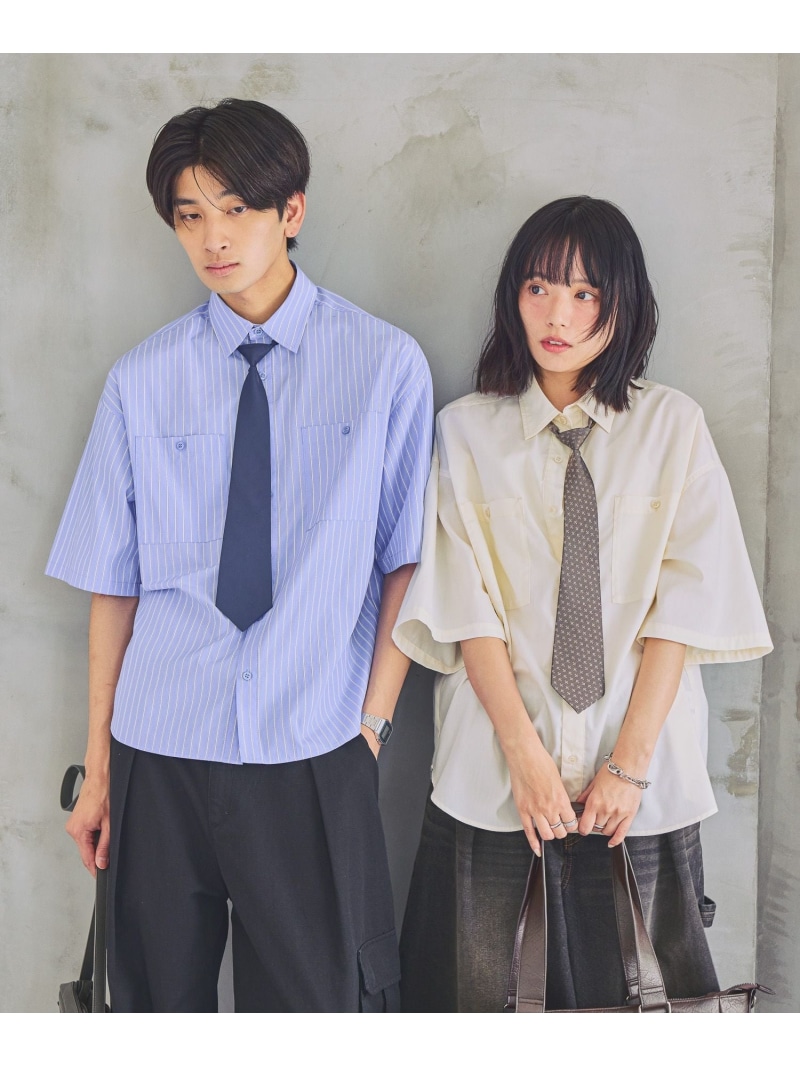【PBLIM】ハンソデネクタイシャツ PAGEBOYLIM ペイジ男の子 トップス ティーシャツ・トップ 青色 ベージュ【貨物輸送無料】[ Fashion] レディースファッション-トップス