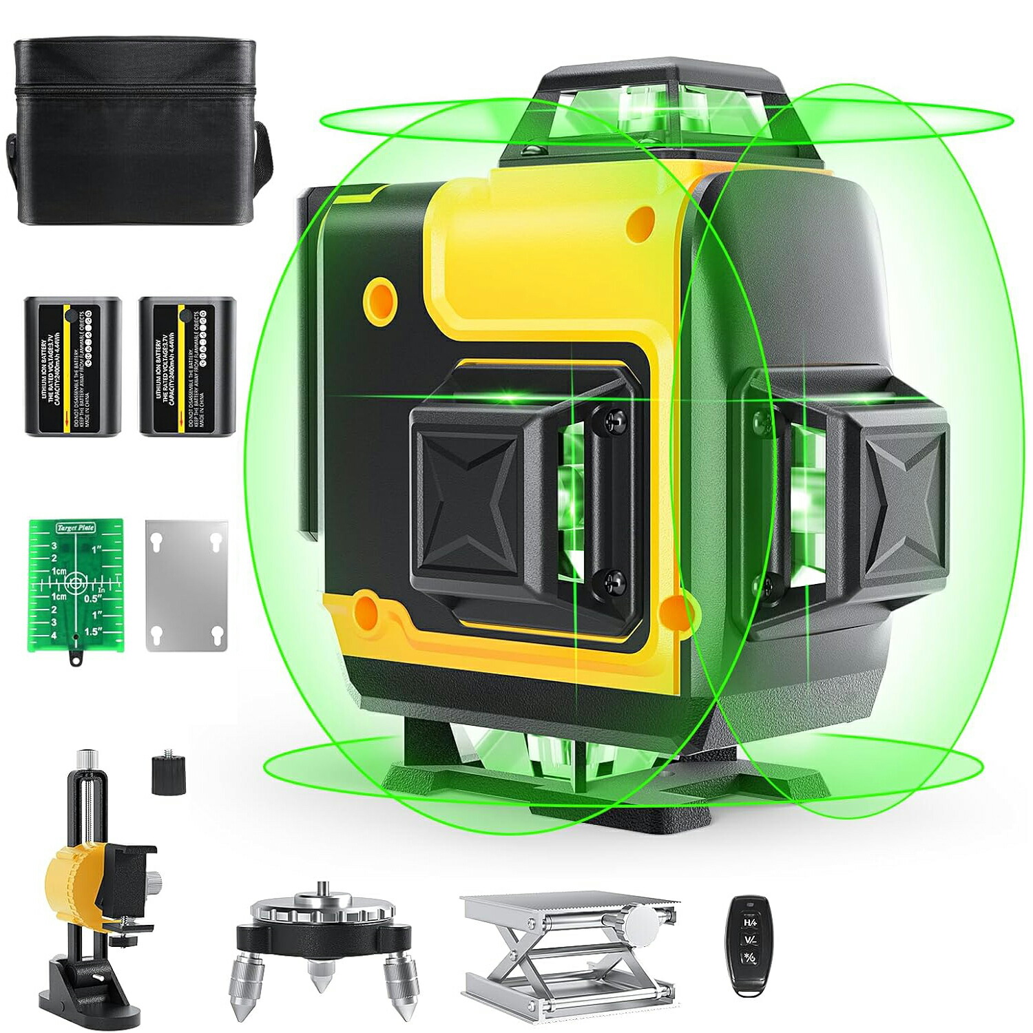 レーザ墨出し器 4x360° 緑であることレーザ 盛りだくさん伝達ルート レーザ気泡管水準器 12＆16伝達ルート レーザ気泡管水準器器 自動小銃手を加える 高明快さ 遠隔操作付き添い人 屋内室外兼用 受光器相応う 日本語ハウツー物付