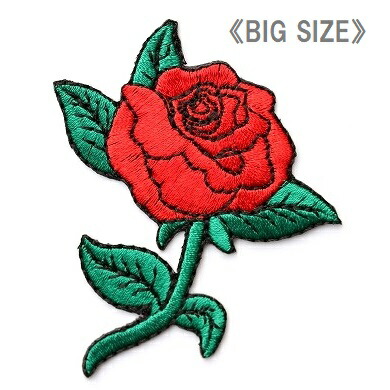楽天市場 大きいワッペン 赤い薔薇 ばら バラ 高さ７ ５cm 刺繍ワッペン アイロンワッペン アップリケ お花ワッペン ざっか Pagopago