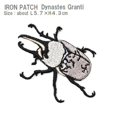 【楽天市場】ワッペン グラントシロカブト 全長5.7×高さ4.3cm前後 《刺繍ワッペン アイロンワッペン アップリケ 昆虫ワッペン カブト虫