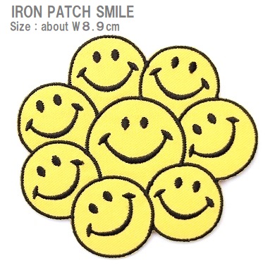 楽天市場】ワッペン スマイル ニコちゃん 大きいサイズ 最大横幅