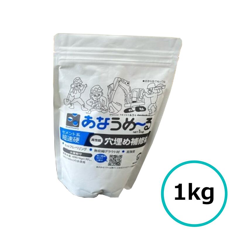 セメント系超速硬性補修材 あなうめーる 1kg 凹み 穴 窪み ひび割れ コンクリート 床 補修 セメント モルタル 倉庫 工場 駐車場 ツネミ
