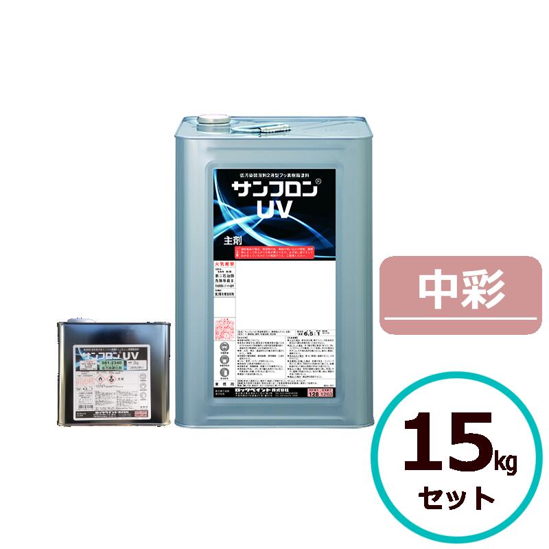 ロックペイント サンフロンUV 中彩 15kg書き割り フッ素 えの具 外壁 組みたてる 鉄部 大屋根