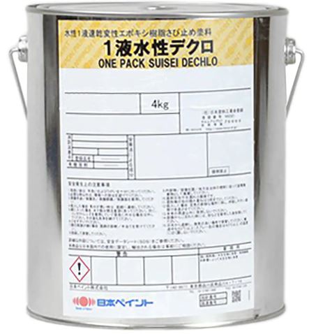 1液水溶性デクロ 全3色 4kg(約25～30平米分) 日本絵の具 ニッペ 水溶性/1液/サビ打ち切り