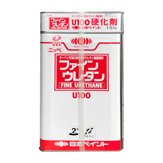 交換無料 油性 鉄部 約45〜60平米分 ツヤあり ファインウレタンU100 淡彩 2液 多目的 ニッペ 日本ペイント 調色品 15kgセット  DIY・工具