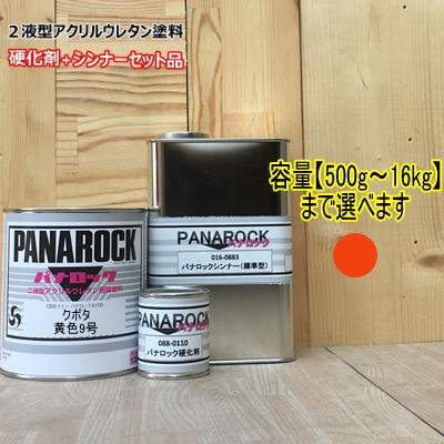 【クボタ 黄色9号】(主剤+硬化剤+シンナー付) パナロック 2液型ウレタン塗料 建設機械 農機具 ロックペイント KUBOTA|ペイントBOOK