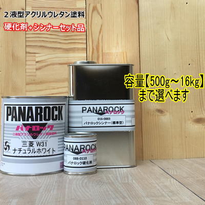 【三菱 W31】ナチュラルホワイト 【主剤+硬化剤+シンナー】 パナロック 2液型ウレタン塗料 自動車 ロックペイント｜ペイントＢＯＯＫ