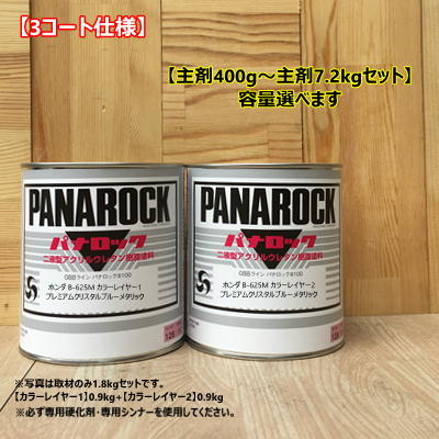 【ホンダ B-625M】 プレミアムクリスタルブルーメタリック 【レイヤー1+レイヤー2】パナロック 2液型ウレタン塗料 自動車 ロックペイント｜ペイントＢＯＯＫ