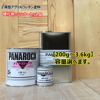 【三菱 P63】 レッド 【主剤+硬化剤+シンナー】 パナロック 2液型ウレタン塗料 自動車 ロックペイント｜ペイントＢＯＯＫ
