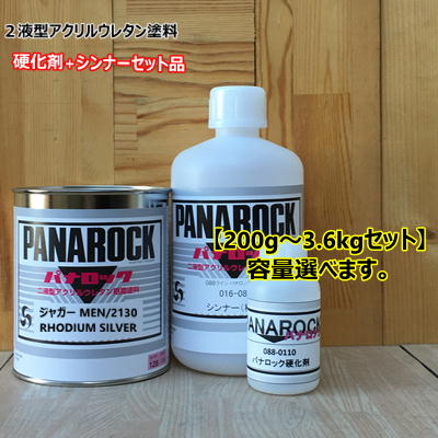 【ジャガー MEN/2130】 RHODIUM SILVER 【主剤+硬化剤+シンナー】 パナロック 2液型ウレタン塗料 自動車 ロックペイント｜ペイントＢＯＯＫ