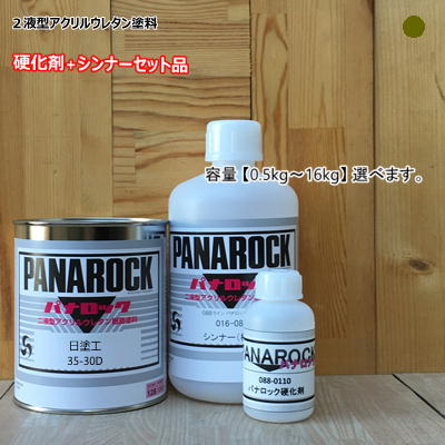 日塗工 【35-30D】 マンセル 5GY3/2 【主剤+硬化剤+シンナー】 パナロック 2液型ウレタン塗料 自動車 ロックペイント|ペイントBOOK
