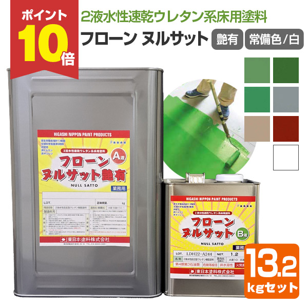 【P10倍！】 東日本えの具 フローン ヌルサット 艶有 ＜常備色/白＞ 7色 13.2kg仕掛ける 花・ガーデン・DIY-塗装用品