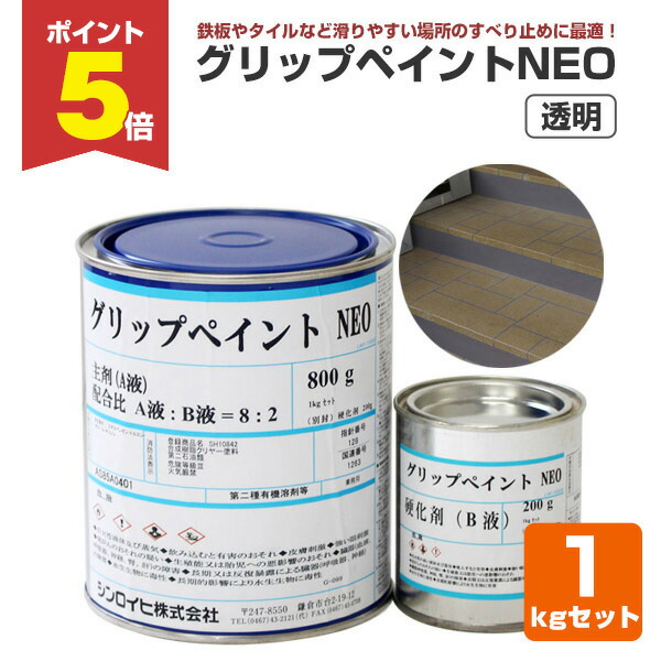 【期間限定P5倍】 シンロイヒ グリップペイントNEO 透明 1kgセット