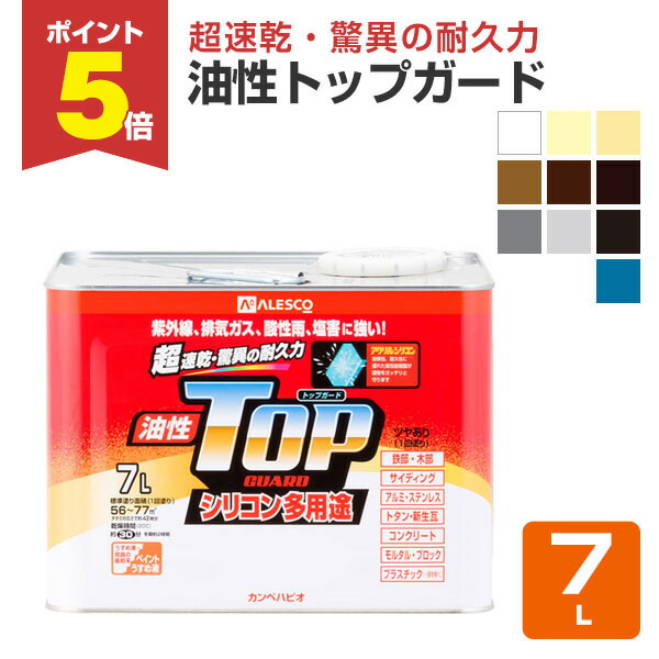 【期間限定P5倍】 カンペハピオ 油性トップガード 全10色 7L
