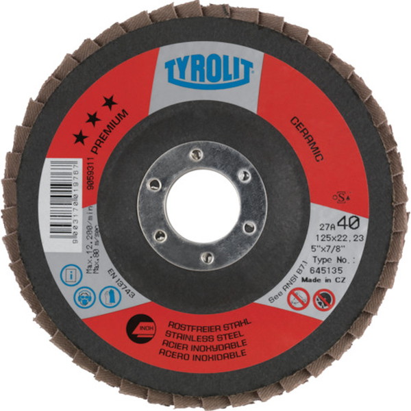 TYROLIT セラミックフラップディスク セラミック 125mm #60 (645137)