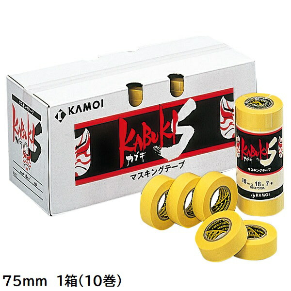 カモ井 マスキングテープ 車用 塗装用 18mm カモ井加工紙