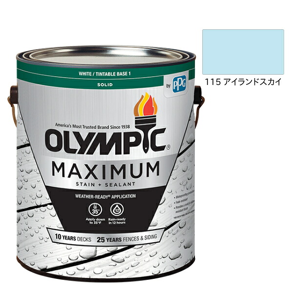 オリンピックマキシマム　ソリッド　3.78L（塗り潰し・半造膜タイプ）No.115 アイランドスカイ【全142色】｜ペイントアンドツール 9,989円