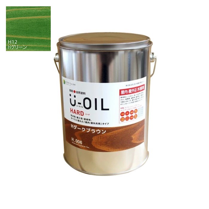 U-OIL(ユーオイル)　ハード　グリーン（Ｈ12）3.8Ｌ【株式会社シオン】屋内・屋外共用｜ペイントアンドツール 18,303円