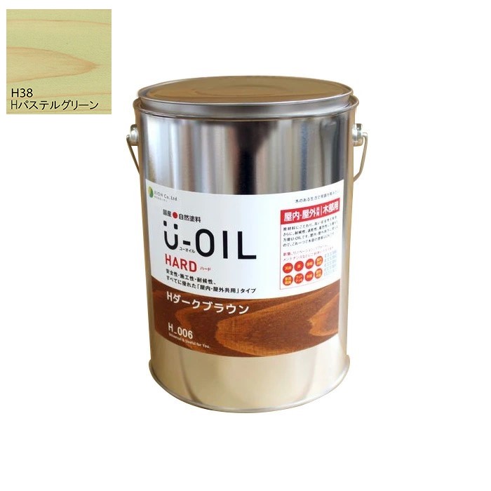 U-OIL(ユーオイル)　ハード　パステルグリーン（Ｈ38）3.8Ｌ【株式会社シオン】屋内・屋外共用｜ペイントアンドツール 18,303円