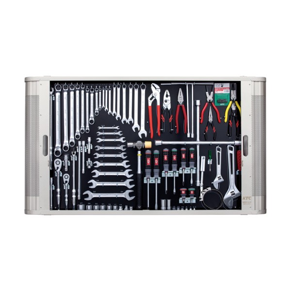 KTC 整備用工具セット シルバー 間口410×奥行210×高さ150mm 48点セット ( SK3481S ) 京都機械工具(株) KTC 整備用工具セット シルバー 間口410×奥行210×高さ150mm 44
