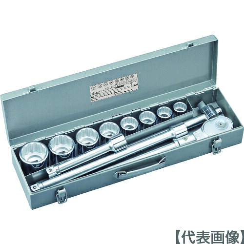 ＴＯＮＥ　ソケットレンチセット　ＩＳＯ　差込角１９．０ｍｍ　１２点セット　１２角（200MISO）116-2381【ＴＯＮＥ（株）】