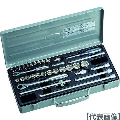 ＴＯＮＥ　ミックスソケットレンチセット　差込角６．３５ｍｍ／９．５ｍｍ（169-6378）【ＴＯＮＥ（株）】｜ペイントアンドツール
