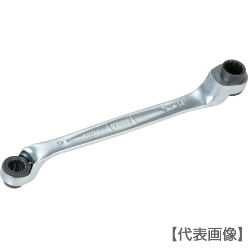 ＴＯＮＥ　両頭ラチェットめがねレンチ　７５度　対辺寸法１６ｘ１８全長２５８ｍｍ（RM75A-1618）447-2683【ＴＯＮＥ（株）】