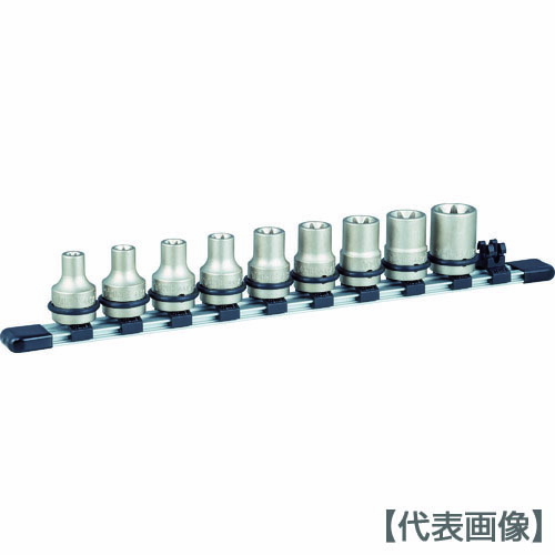 ＴＯＮＥ　インパクト用トルクスソケットセット（ホルダー付）　９ｐｃｓ（HATXE409）810-9174【ＴＯＮＥ（株）】