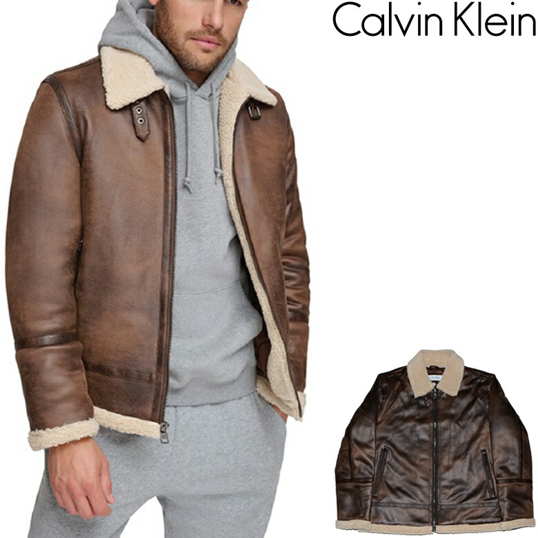楽天市場】カルバンクライン ジャケット メンズ フェイクムートン
