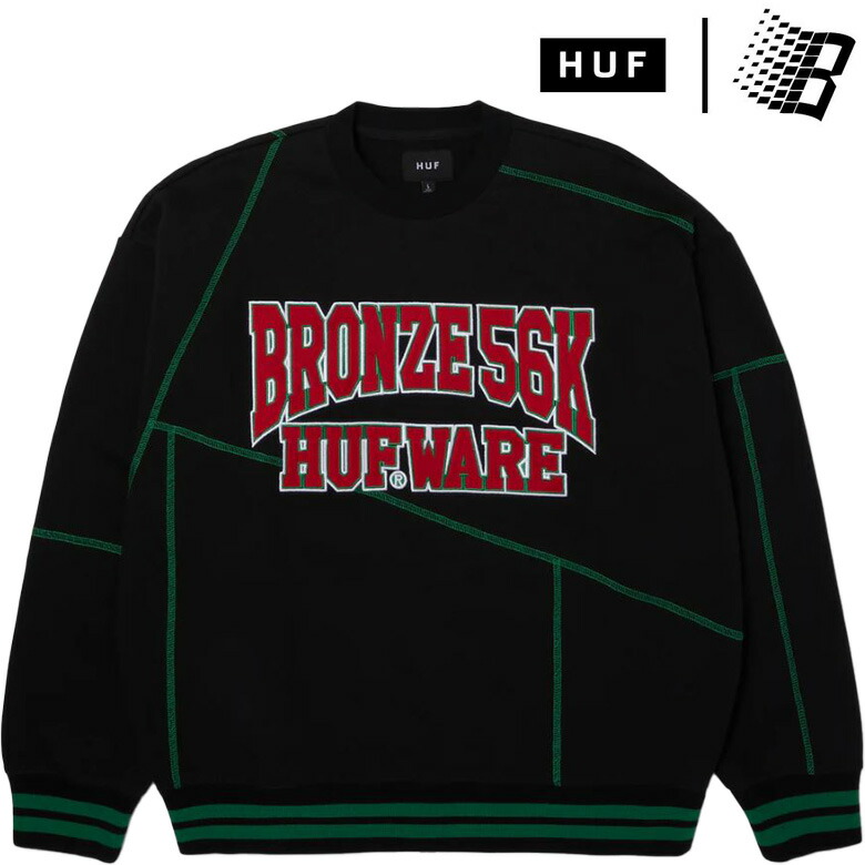 ハフ トレーナー HUF BRONZE 56K HUFWARE CREW NECK スウェット クルーネック SWEAT スウェットシャツ コラボレーション スケート スケーター FL00241