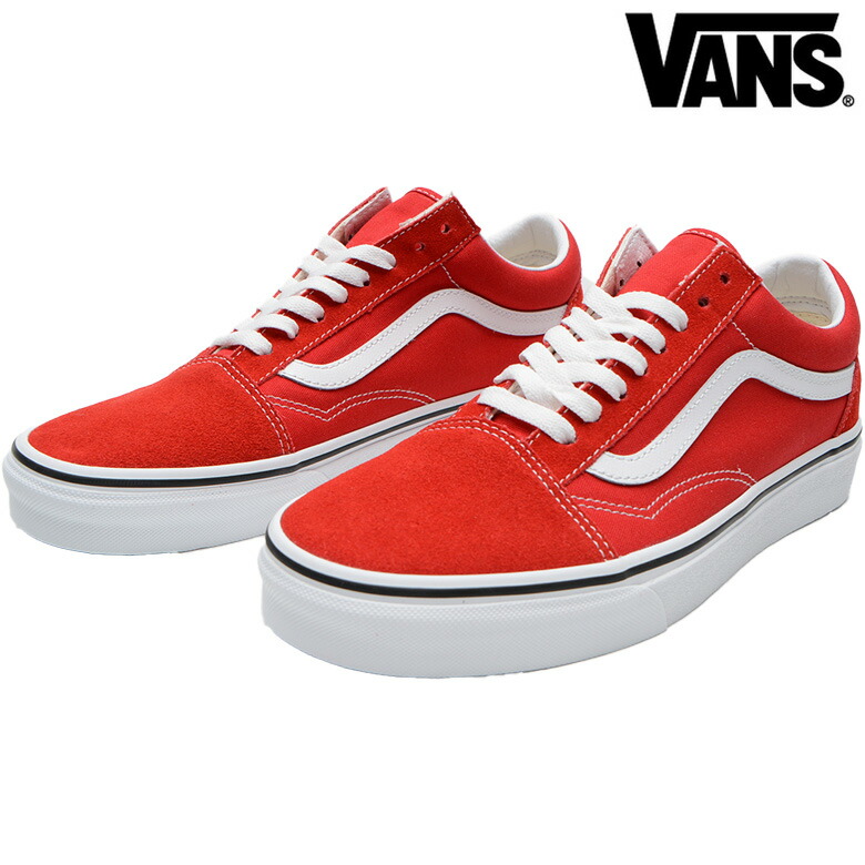 バンズ スニーカー VANS UA OLD SKOOL RACING RED / TRUE WHITE 定め事取りまわし店 ヴァンズ シューズ 年寄りの学院 滑る スケシュー スケーター VN0A4BV5JV6