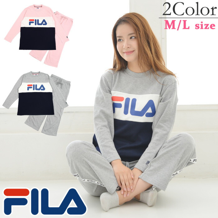 楽天市場 Fila スウェット 上下セット レディース M L 婦人 女性 パジャマ トレーナー 長袖 春 秋 中学生 高校生 入院 修学旅行 プレゼント ギフト 贈り物 クリスマス フィラ カイタック ファミリー パジャマファミリー