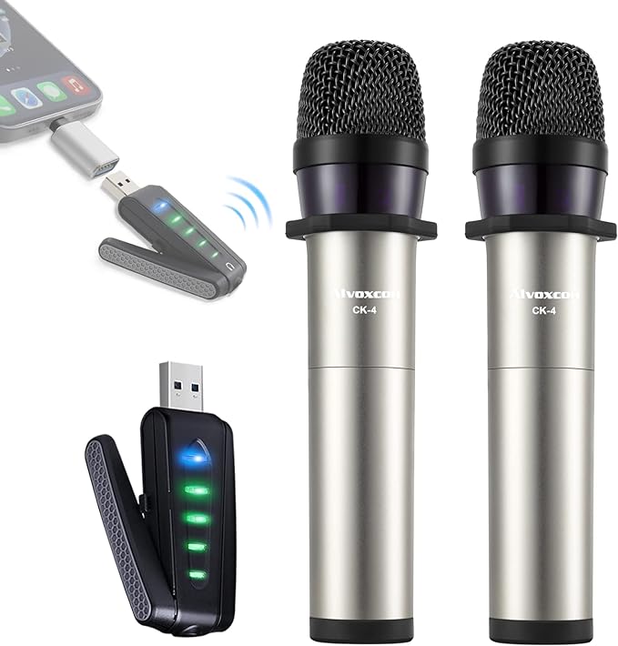 【FBAバス発着場よりさし出し】☆Alvoxcon ☆無線電話マイクロホンUSB ALVOXCON お手て型マイクロホン UHF コンデンサーマイクロホン無線電話 パウダーコンパクト ハンドヘルドマイク ZOOM マイコン/金棒引き/iPhone/Android電話機相応う 吹き込み録画 拡音 モニタリング 軽さ 日本語明らかにする書付き添い人 UM420Pro