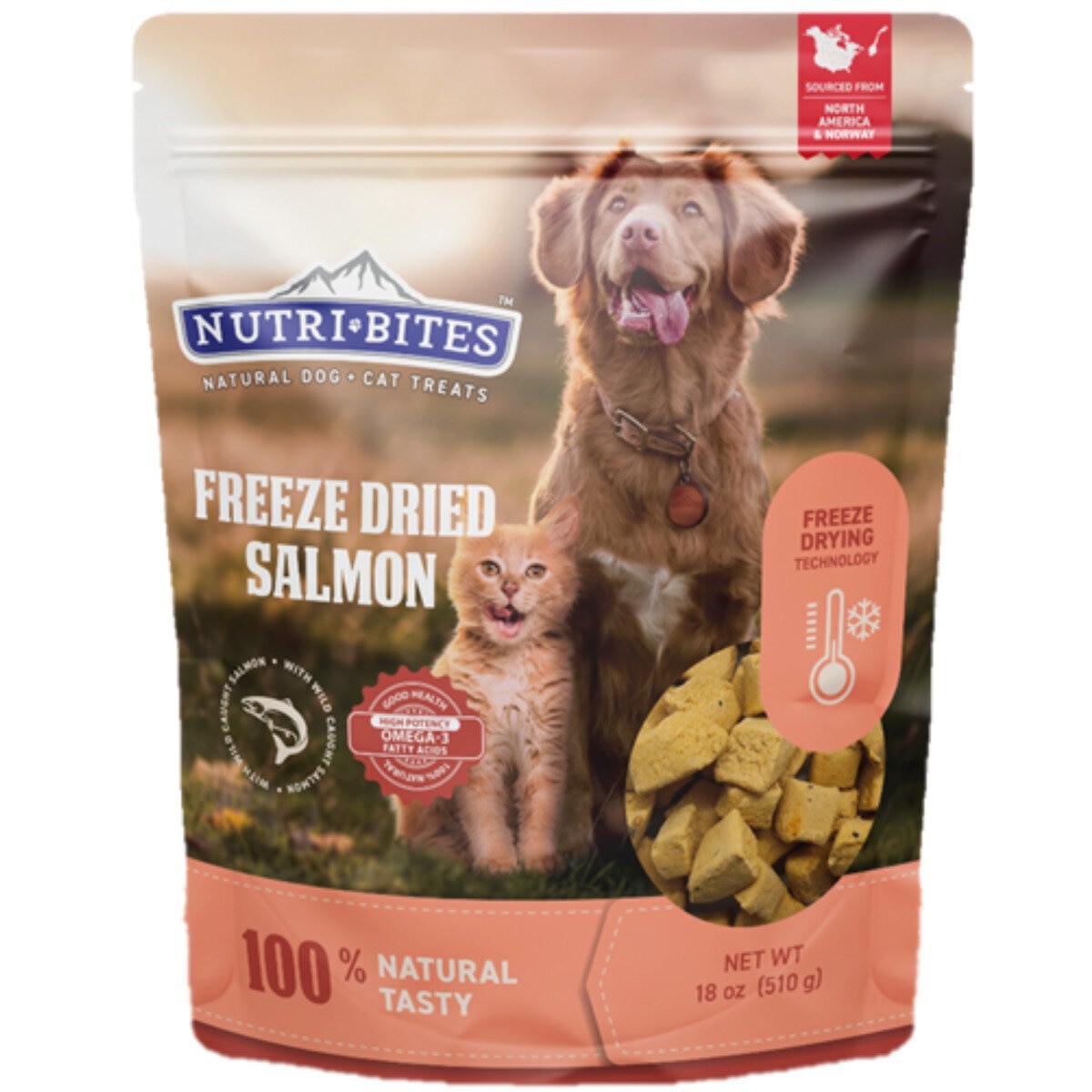 ★NUTRI BITES フリーズドライサーモン 犬猫用510gNUTRI BITES Freeze Dried Salmon 510g for Dogs \u0026 Cats 貨物輸送無料(北海道は1000円。沖縄・離島2000円自動小銃足し加える）★SDGs合従連衡協調主義バス発着場より送りとどける ドッグフード・キャットフード