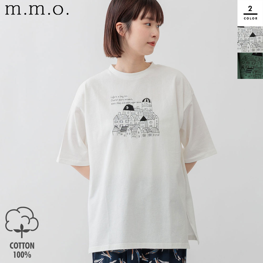 楽天市場】m.m.o(エムエムオー) レディース太ステッチロゴ刺繍五