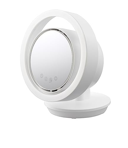 東芝 卓上扇風機 TF-14DT26 ホワイト DCモーター LEDライト ミラー付き