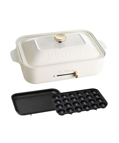 BRUNO コンパクトホットプレート 白いこと 水準 たこ焼き お皿 書き割り BOE021-WH
