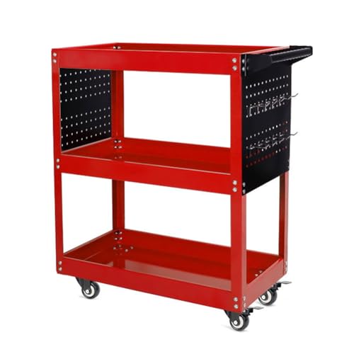 MIMIER 物の具手押し車 物の具手押し車 キャスター付 3段 耐荷重160KG 手持ち部分付 引っ掛かり付き添い人 赤いこと 360度回転させる 民族大移動 DIY ガレ