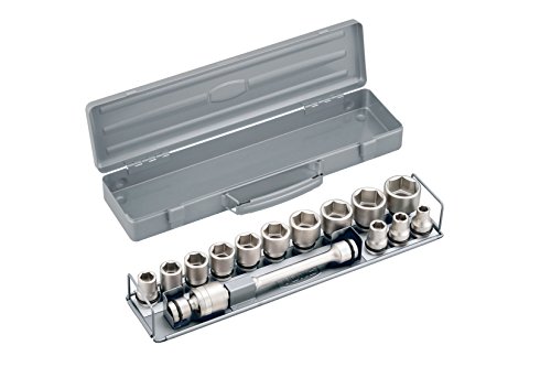 トネ(TONE) インパクト用ソケットセット(メタルトレー付) NV4132 差込角12.7mm(1/2) シルバー 内容15点
