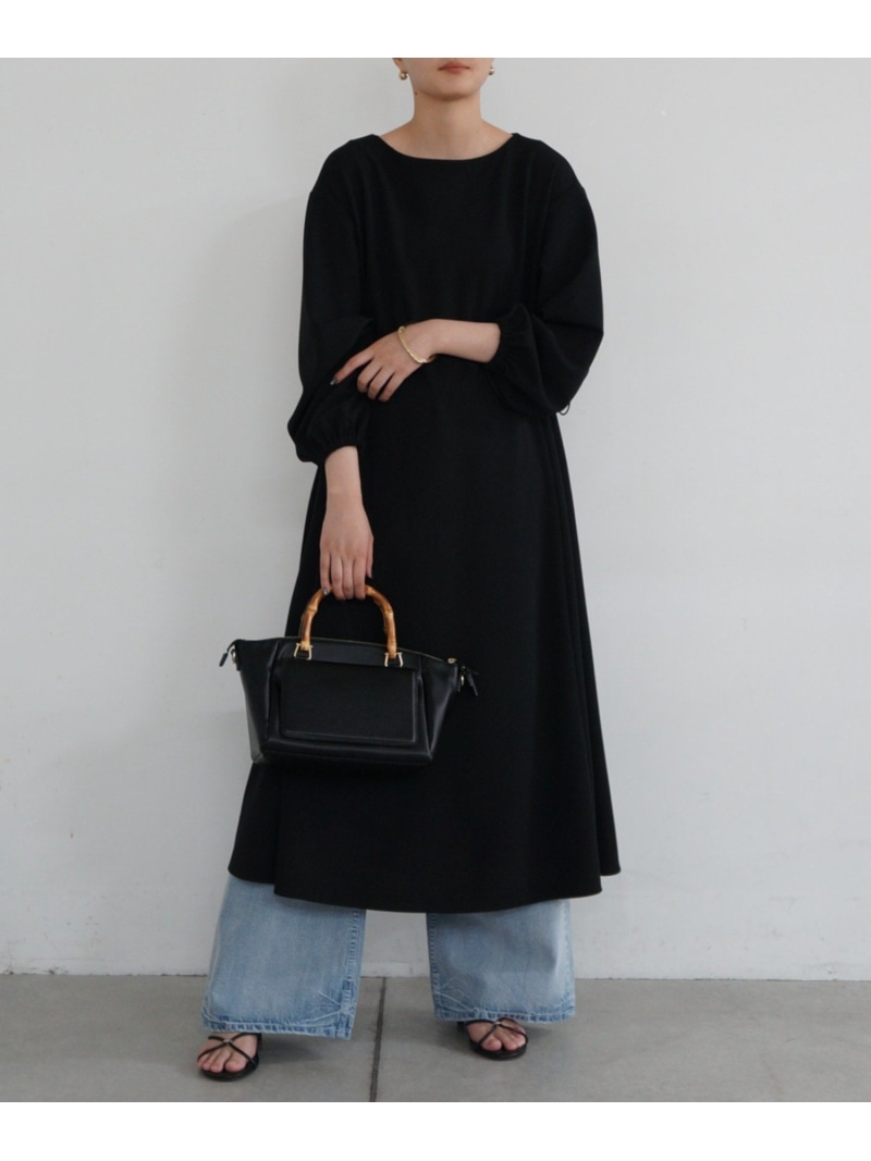 【Loungedress】シャーリングワンピース PAL GROUP OUTLET パル グループ アウトレット ワンピース・ドレス その他のワンピース・ドレス ブラック ネイビー【送料無料】[ Fashion]