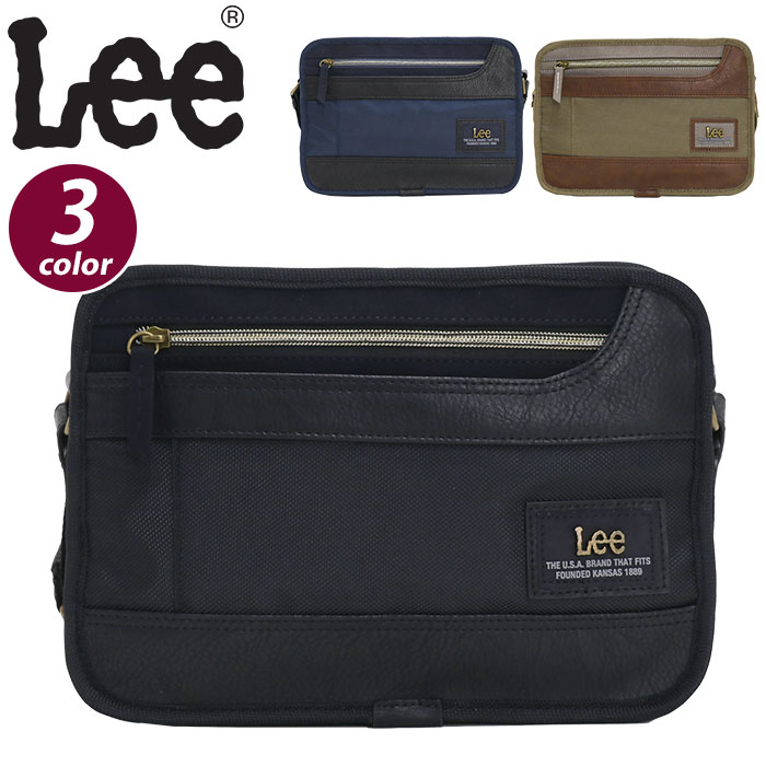 ショルダーバッグ Lee リー 横型ショルダー メタリック スクエア ショルダー バッグ かばん メンズ レディース ユニセックス 通学 通勤 おしゃれ 人気 シンプル レジャー アウトドア 旅行 サブバッグ 3 3252 Sale 100 Off