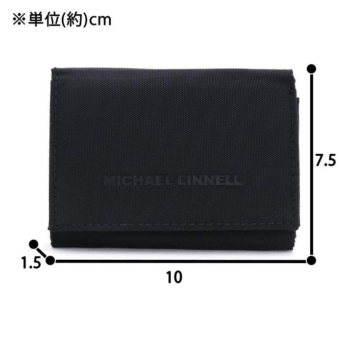 三つ折財布MICHAELLINNELL'Sマイケルリンネル三つ折り財布折財布ミニウォレット小さめ軽量軽いメンズレディースユニセックス通学通勤おしゃれ人気ロゴコンパクトカード収納小銭入れブラック黒ネイビー紺MLWA-420-07【NKP】