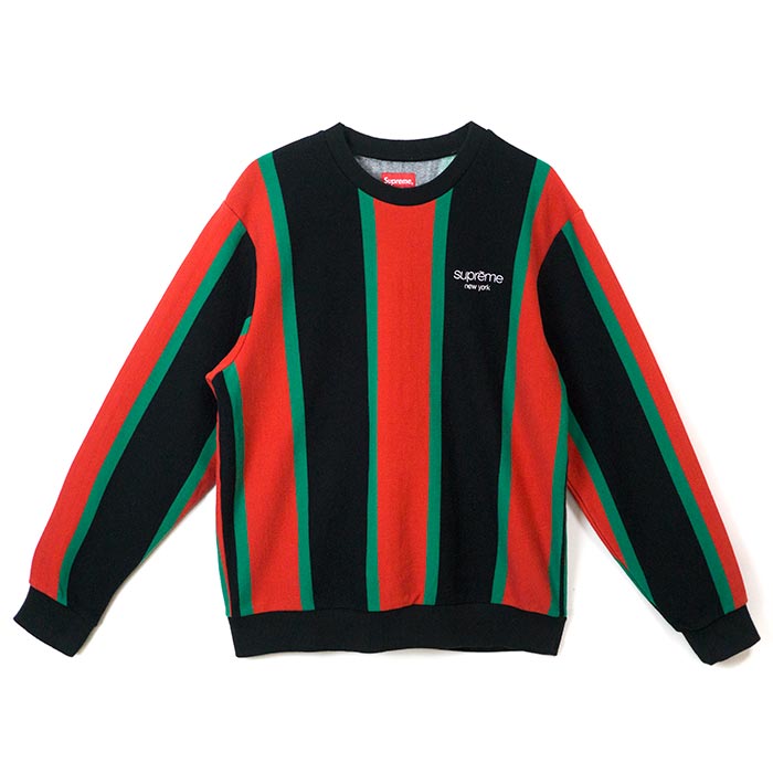 supreme vertical striped pique crewneck