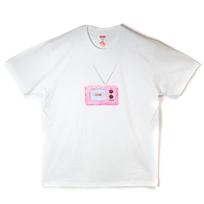 supreme tv tee white