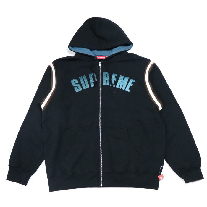 jet sleeve zip up hooded sweatshirt