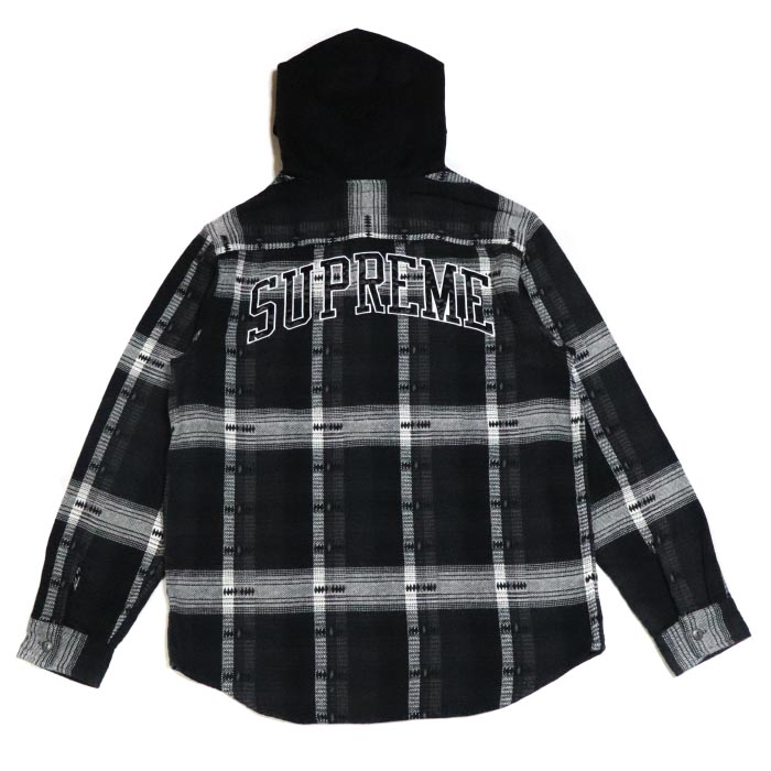 supreme hooded jacquard flannel shirt