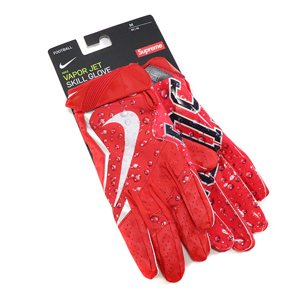 all red nike football gloves
