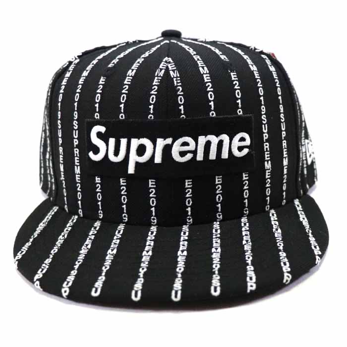 Supreme text clearance stripe new era